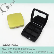 Пустой прямоугольный четыре цвета Eye Shadow дело с зеркало AG-OB1001A, AGPM косметической упаковки, Эмблема цветов